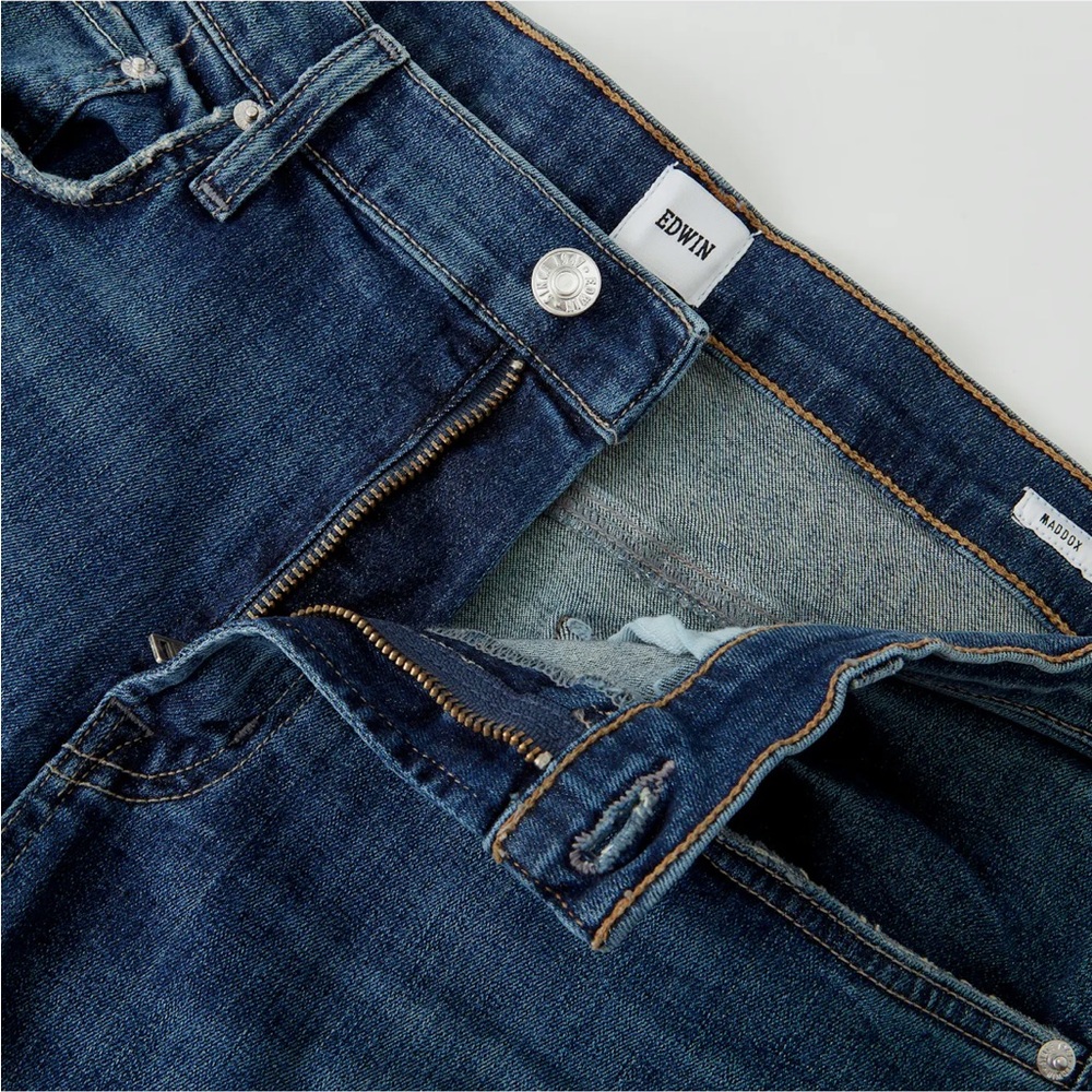 EDWIN Jeans Mens Maddox Slim Fit Straight Leg Stax Denim Stretch - Picture 2 of 6